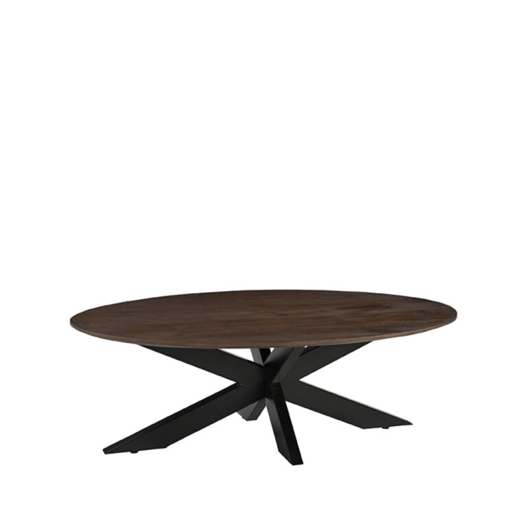 LABEL51 Salontafel James - Espresso - Mangohout - 130 cm - Rond