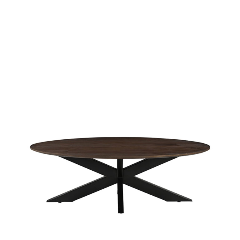LABEL51 Salontafel James - Espresso - Mangohout - 130 cm - Rond