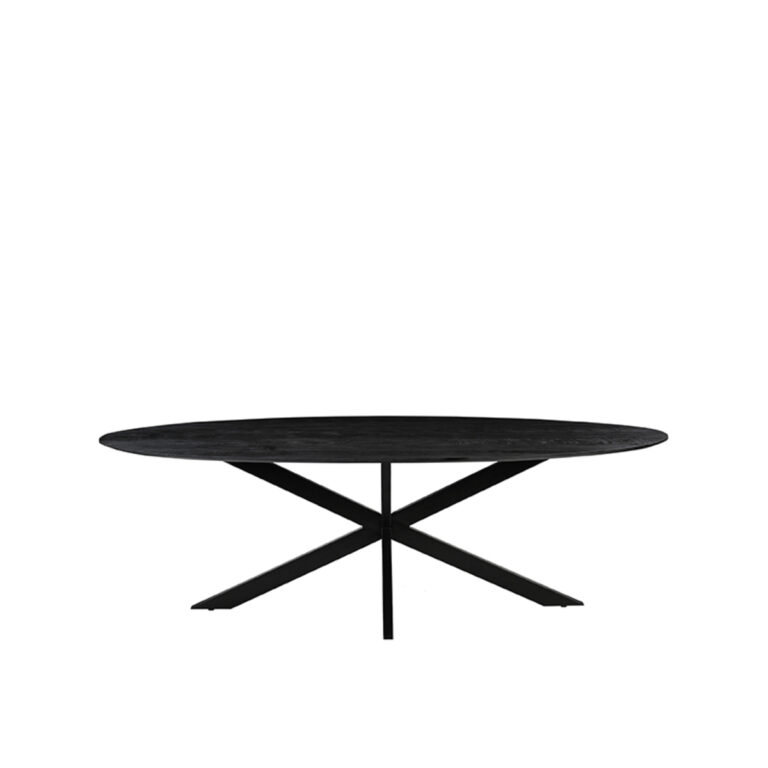 LABEL51 Eetkamertafel James - Zwart - Mangohout - 210 cm - Ovaal