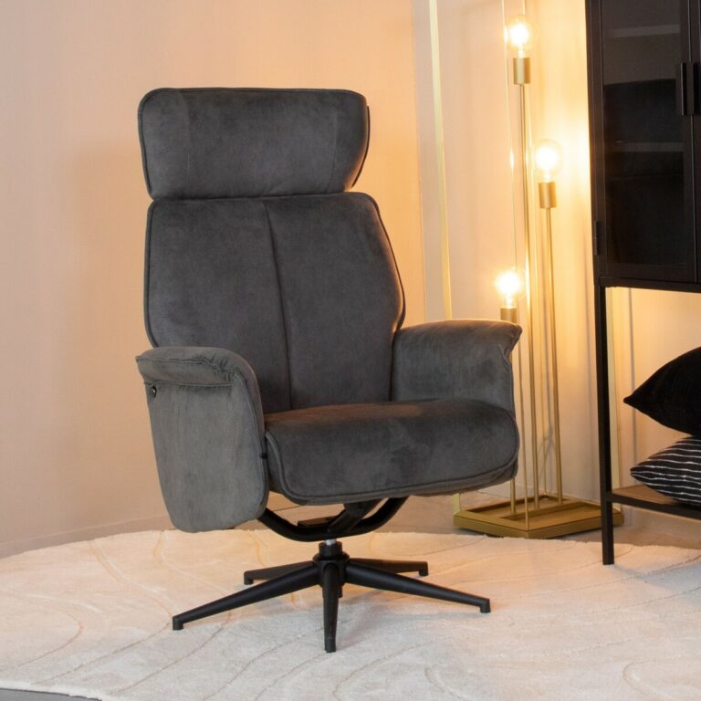 LABEL51 Fauteuil Verdal - Antraciet - Cosmo - Excl. Hocker
