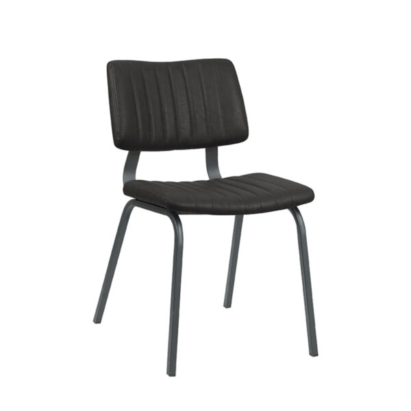 LABEL51 Eetkamerstoel Gusto - Zwart - PU-Leder - Black Frame