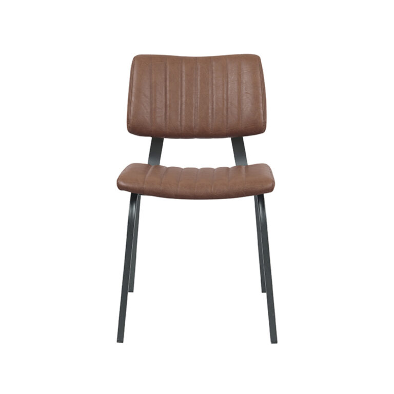 LABEL51 Eetkamerstoel Gusto - Bruin - PU-Leder - Black Frame
