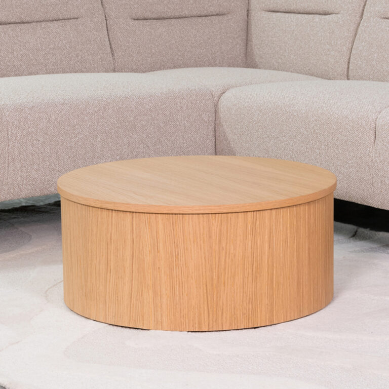 LABEL51 Salontafel Oliva - Naturel - Eiken - 70 cm - Rond