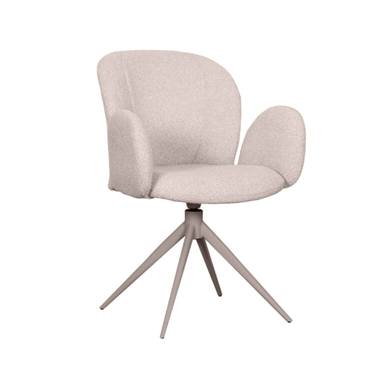 LABEL51 Eetkamerstoel Kimball - Naturel - Boucle - Taupe Frame