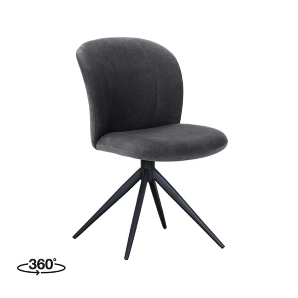 LABEL51 Eetkamerstoel Kimo - Antraciet - Cosmo - Black Frame