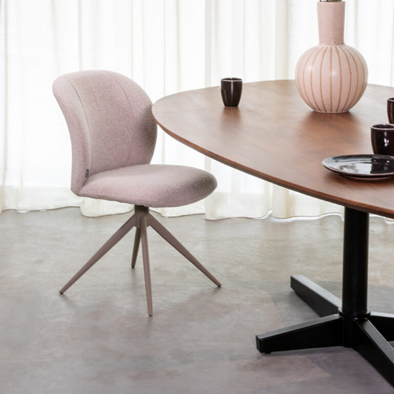 LABEL51 Eetkamerstoel Kimo - Naturel - Boucle - Taupe Frame