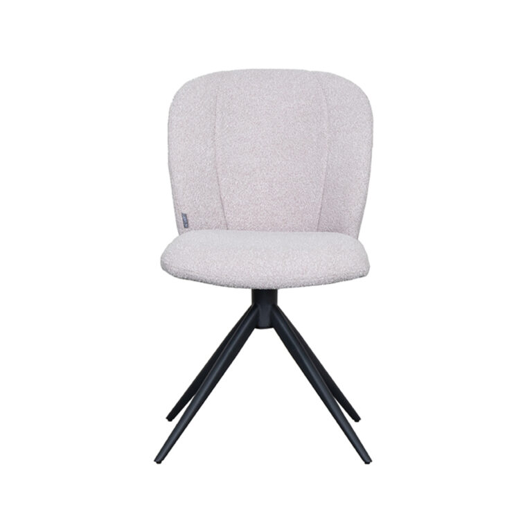 LABEL51 Eetkamerstoel Kimo - Naturel - Boucle - Black Frame