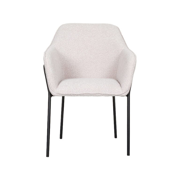 LABEL51 Eetkamerstoel Dexter - Naturel - Boucle - Black Frame