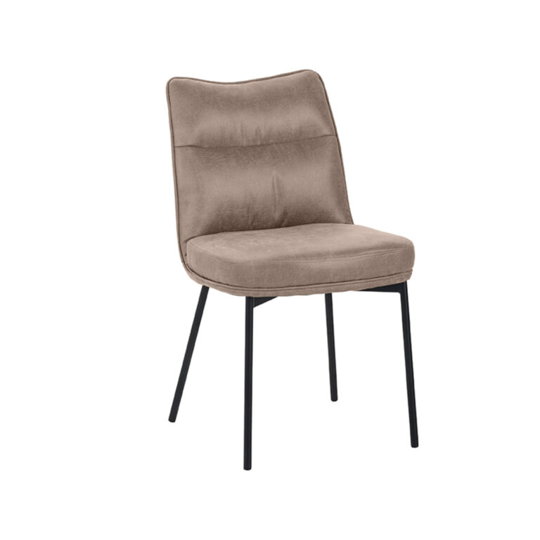 LABEL51 Eetkamerstoel Lennon - Taupe - Micro Suede - Black Frame