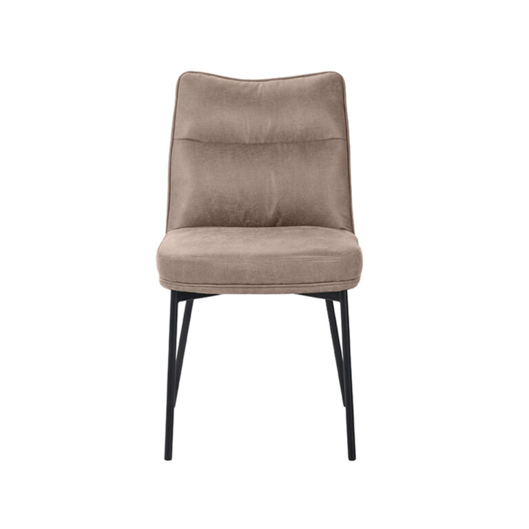 LABEL51 Eetkamerstoel Lennon - Taupe - Micro Suede - Black Frame