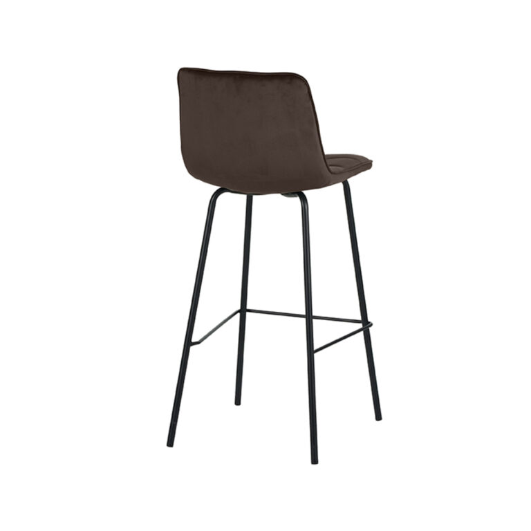LABEL51 Barkruk Bistro - Taupe - Fluweel - Zithoogte 78