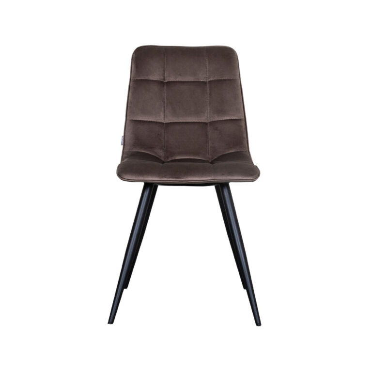 LABEL51 Eetkamerstoel Bistro - Taupe - Fluweel - Black Frame