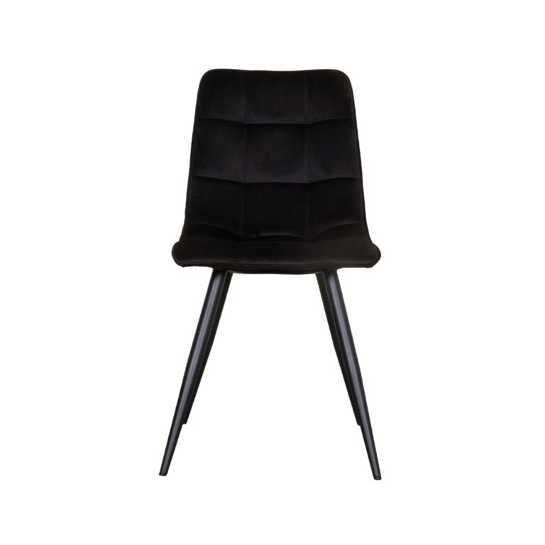LABEL51 Eetkamerstoel Bistro - Zwart - Fluweel - Black Frame