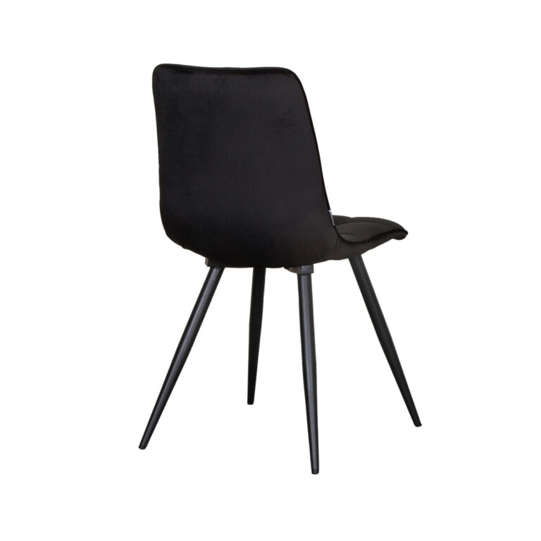 LABEL51 Eetkamerstoel Bistro - Zwart - Fluweel - Black Frame
