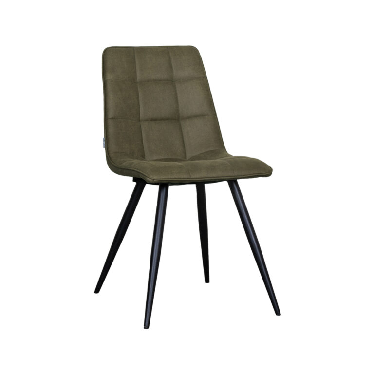 LABEL51 Eetkamerstoel Bistro - Moss - Micro Suede - Black Frame