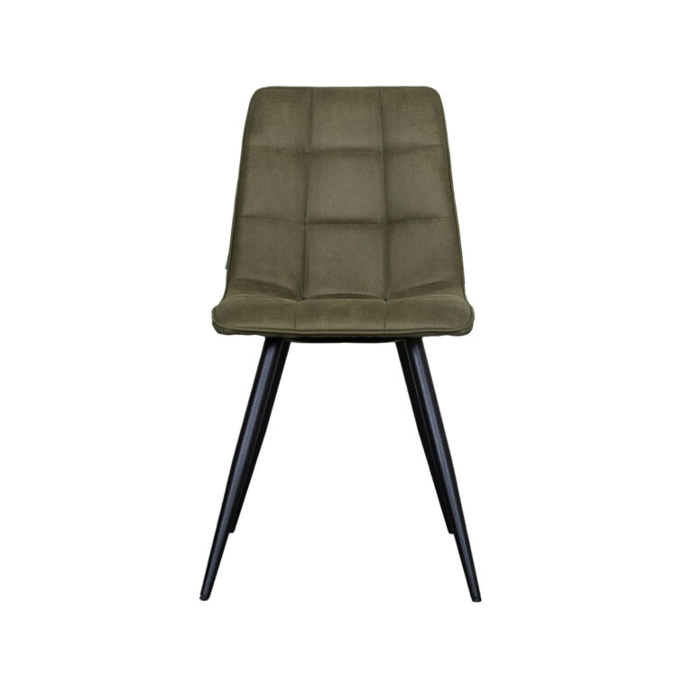 LABEL51 Eetkamerstoel Bistro - Moss - Micro Suede - Black Frame