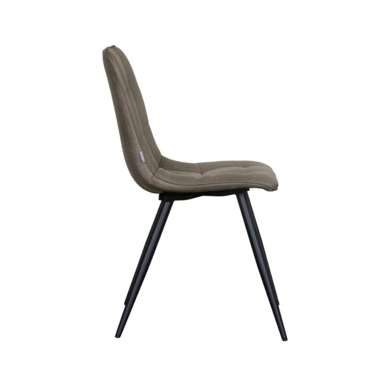 LABEL51 Eetkamerstoel Bistro - Taupe - Micro Suede - Black Frame