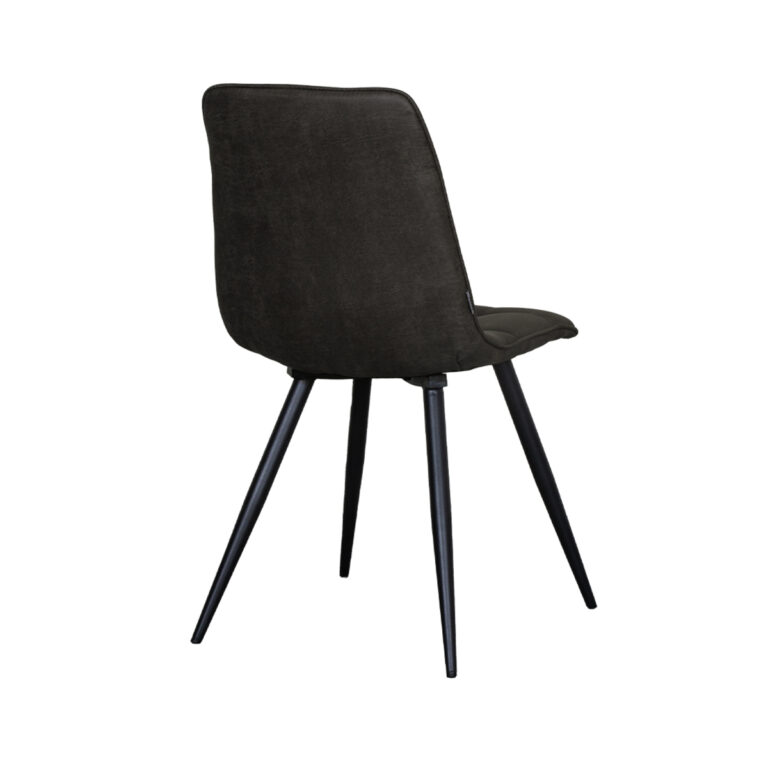 LABEL51 Eetkamerstoel Bistro - Antraciet - Micro Suede - Black Frame