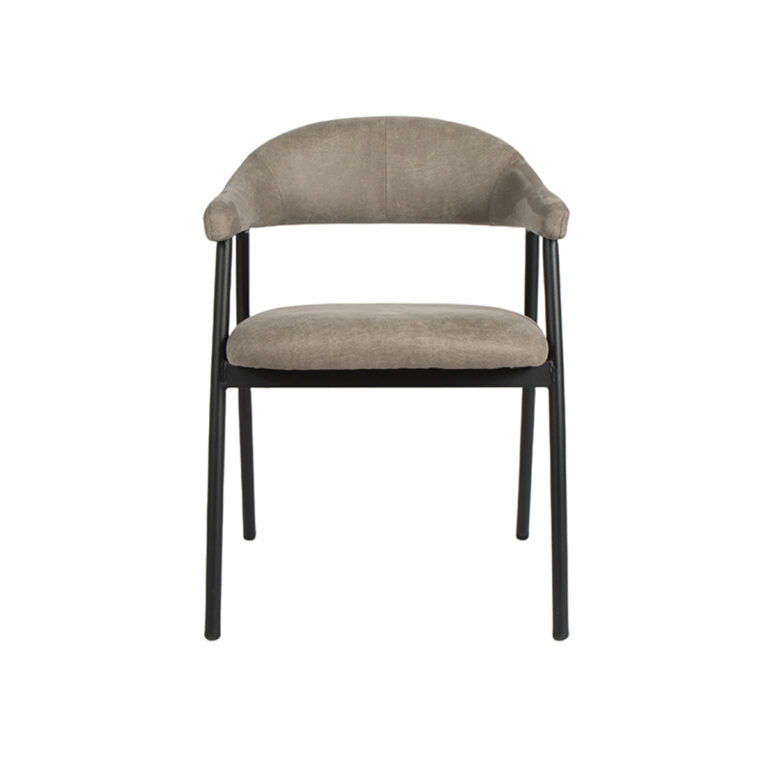 LABEL51 Eetkamerstoel Amaze - Taupe - Micro Suede - Black Frame