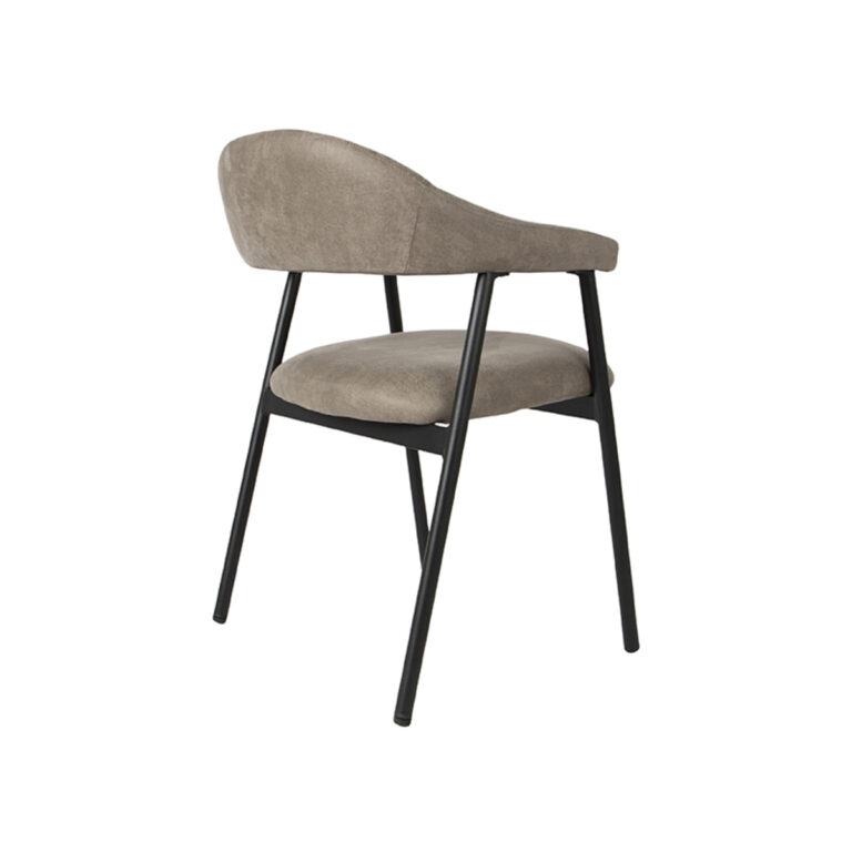 LABEL51 Eetkamerstoel Amaze - Taupe - Micro Suede - Black Frame