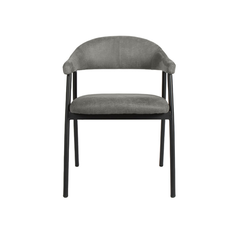 LABEL51 Eetkamerstoel Amaze - Antraciet - Micro Suede - Black Frame