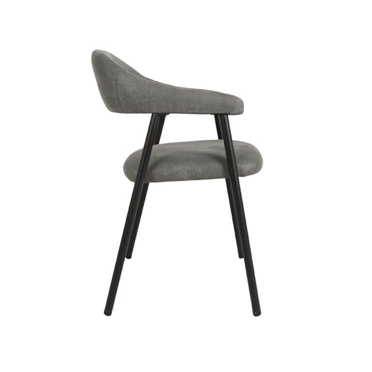 LABEL51 Eetkamerstoel Amaze - Antraciet - Micro Suede - Black Frame