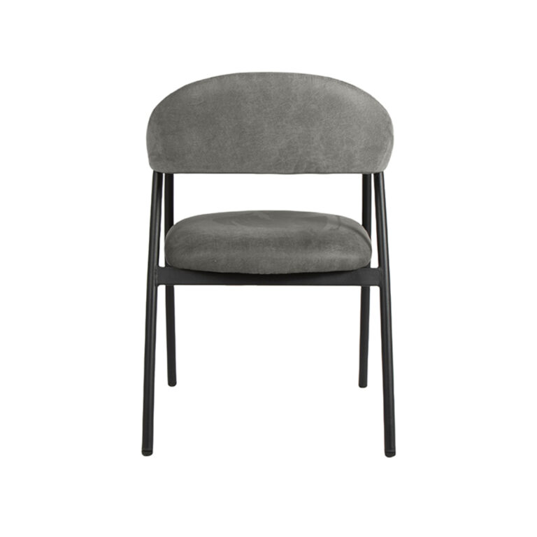 LABEL51 Eetkamerstoel Amaze - Antraciet - Micro Suede - Black Frame