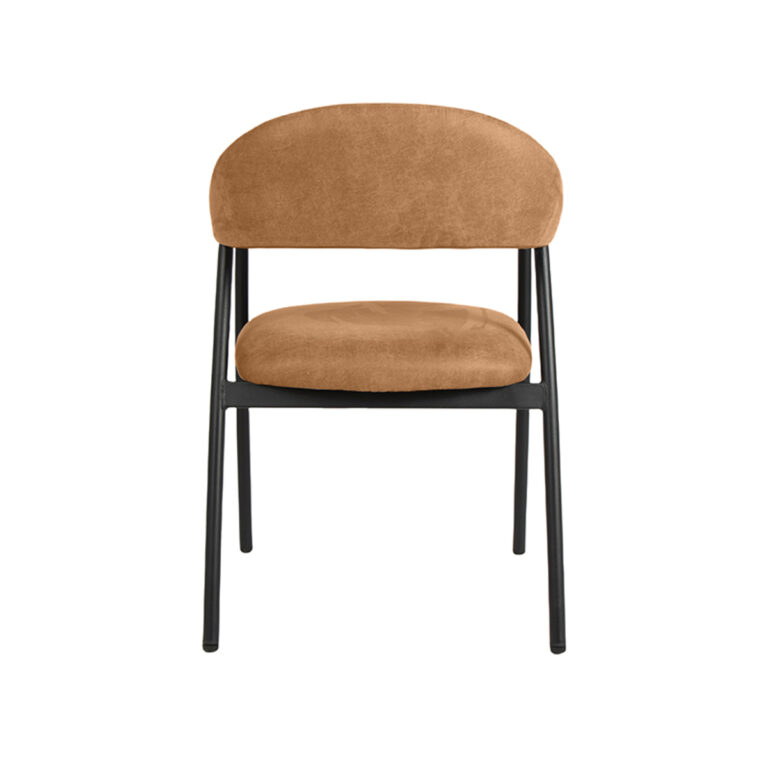 LABEL51 Eetkamerstoel Amaze - Cognac - Micro Suede - Black Frame