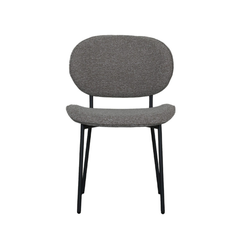 LABEL51 Eetkamerstoel Senn - Truffel grijs - Boucle - Black Frame