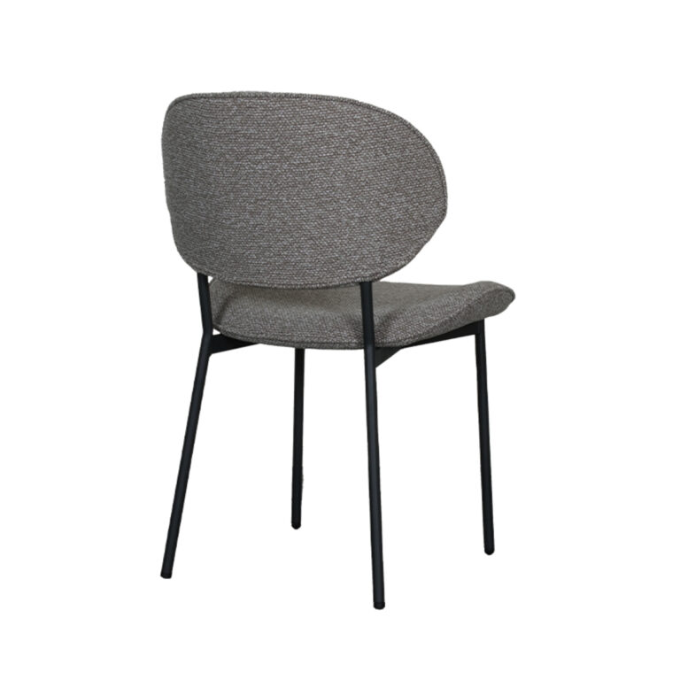 LABEL51 Eetkamerstoel Senn - Truffel grijs - Boucle - Black Frame