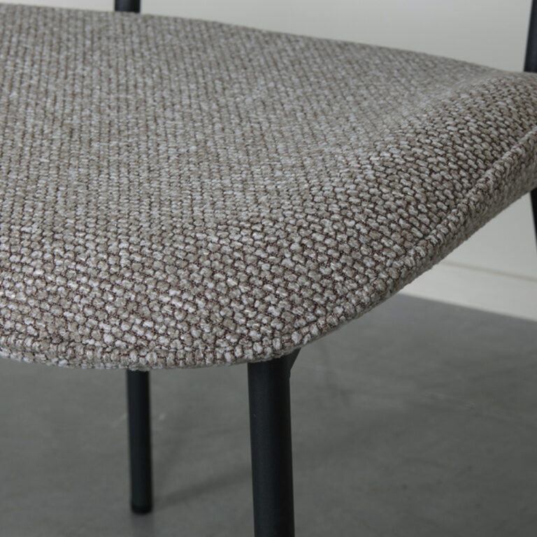 LABEL51 Eetkamerstoel Senn - Truffel grijs - Boucle - Black Frame