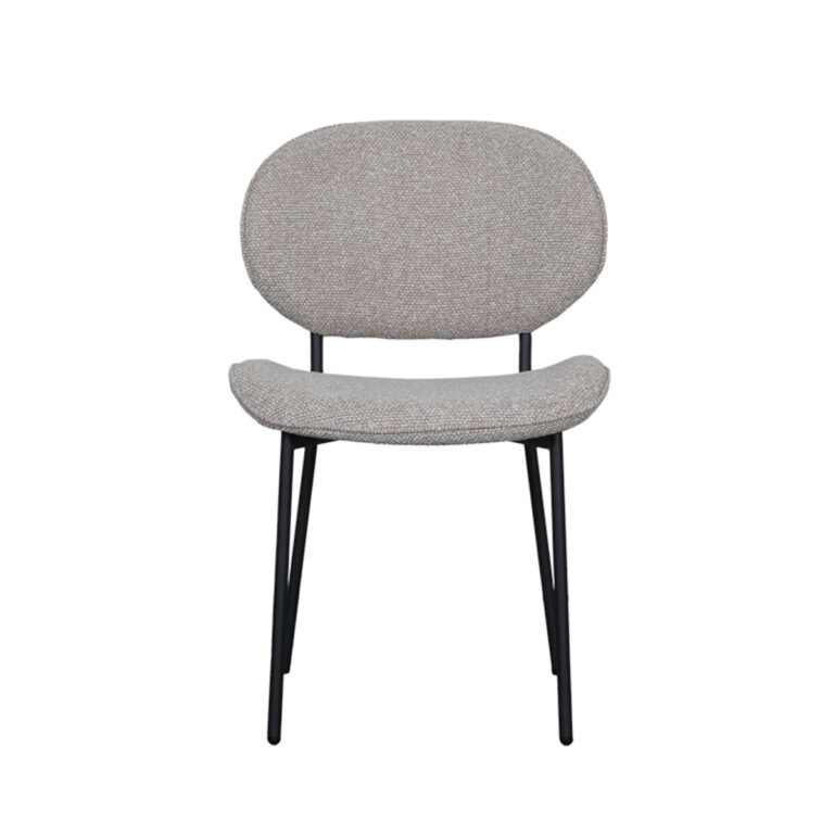 LABEL51 Eetkamerstoel Senn - Naturel - Boucle - Black Frame