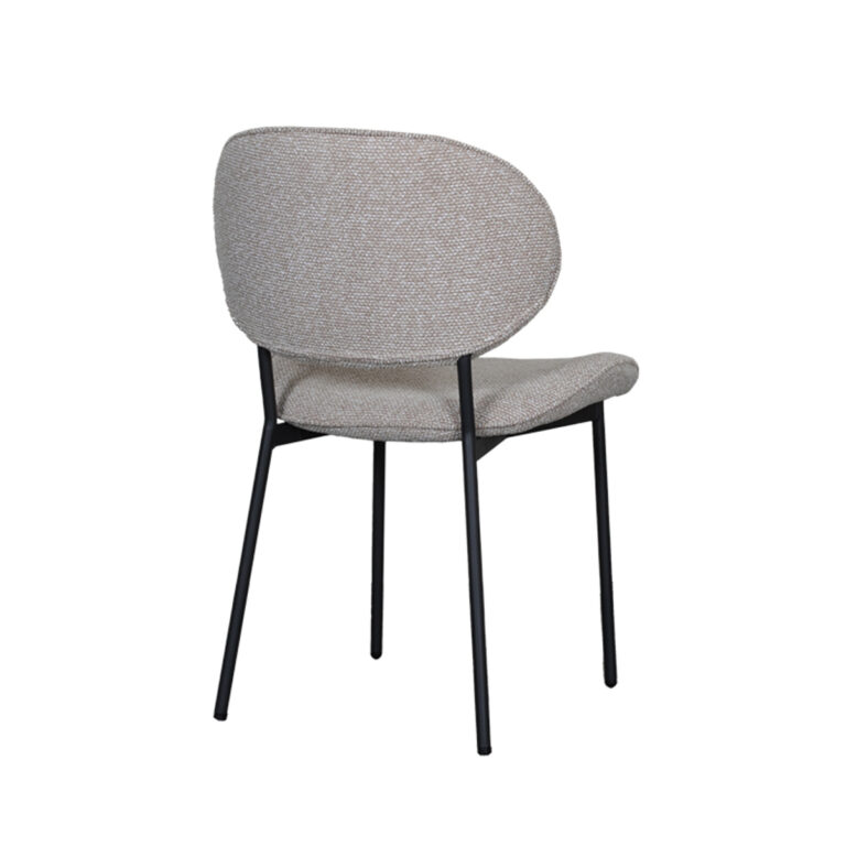 LABEL51 Eetkamerstoel Senn - Naturel - Boucle - Black Frame