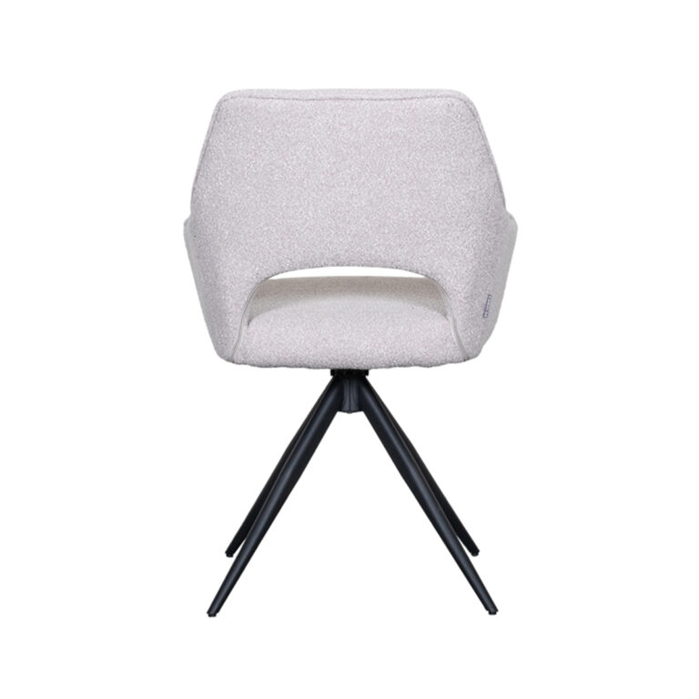 LABEL51 Eetkamerstoel Finley - Naturel - Boucle - Black Frame