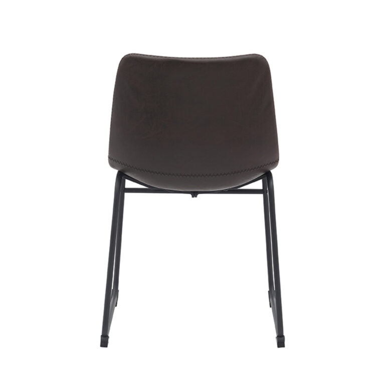 LABEL51 Eetkamerstoel Risto - Donkerbruin - PU-Leder - Black Frame