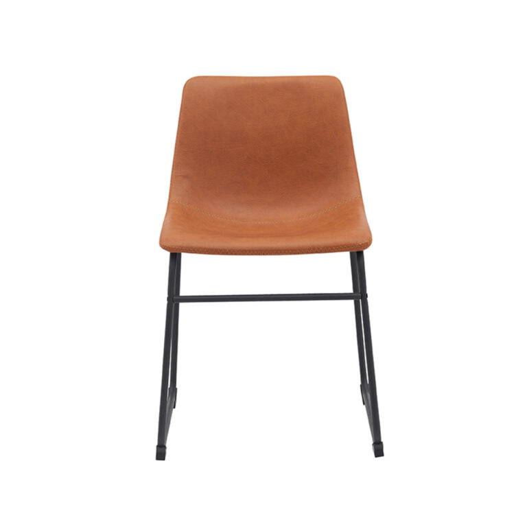LABEL51 Eetkamerstoel Risto - Cognac - PU-Leder - Black Frame