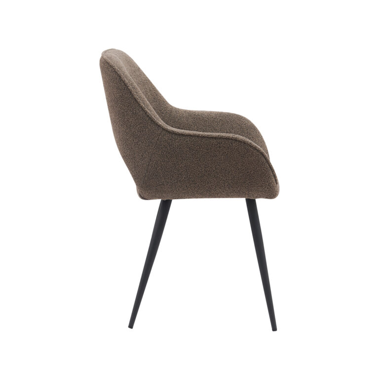 LABEL51 Eetkamerstoel Fer - Bruin - Boucle - Black Frame