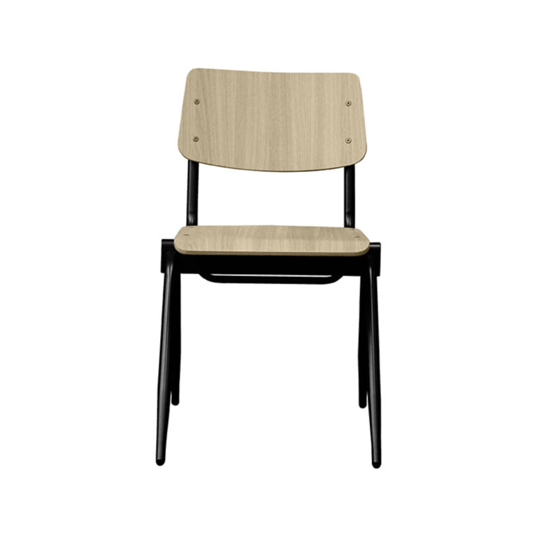 LABEL51 Dining chair Solid - Natural - Wood - Black Frame