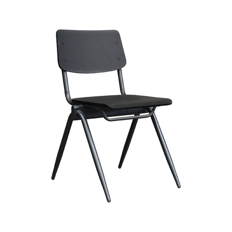 LABEL51 Eetkamerstoel Solid - Zwart - Hout - Black Frame