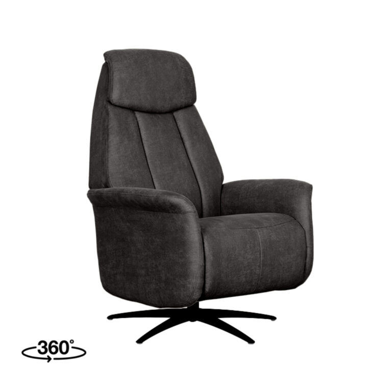 LABEL51 Fauteuil Oslo - Antraciet - Micro Suede - One Size