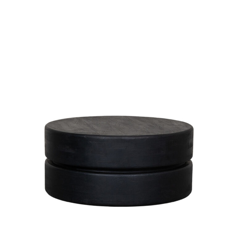 LABEL51 Salontafel Milly - Zwart - Mangohout - 70 cm - Rond