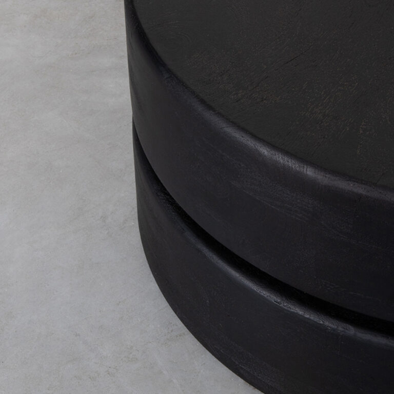 LABEL51 Salontafel Milly - Zwart - Mangohout - 70 cm - Rond