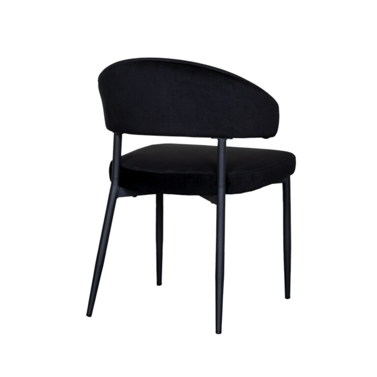 LABEL51 Eetkamerstoel Bliss - Zwart - Fluweel - Black Frame