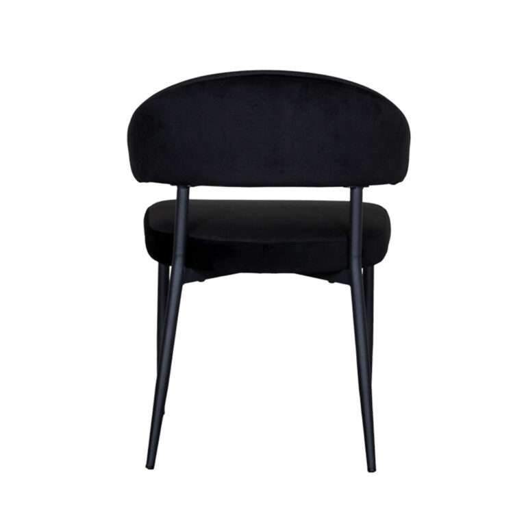 LABEL51 Eetkamerstoel Bliss - Zwart - Fluweel - Black Frame