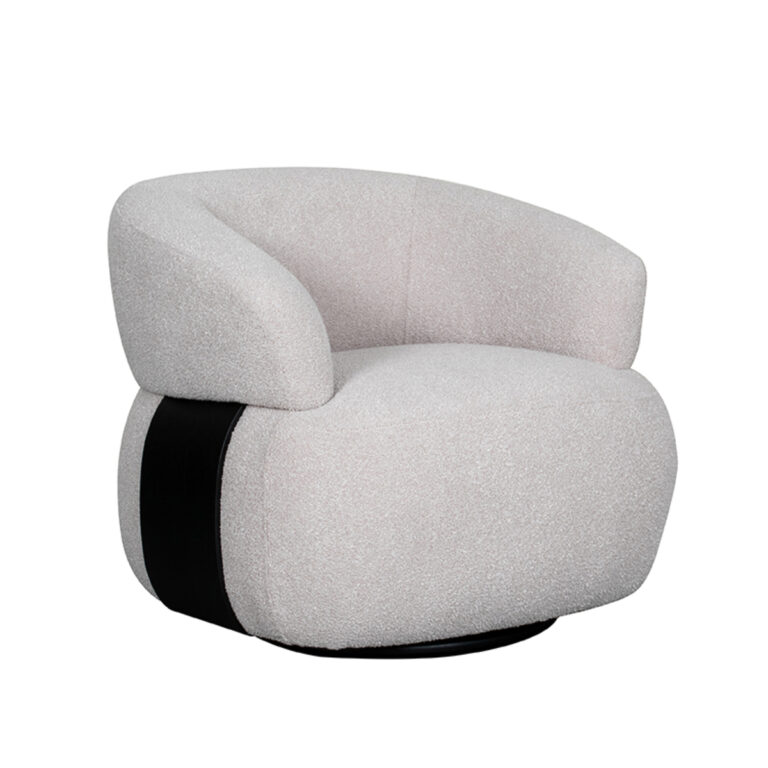 LABEL51 Armchair Valenza - Natural - Boucle - Black Oak