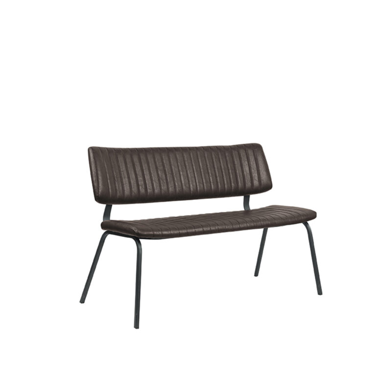 LABEL51 Eetkamerbank Gusto - Donkerbruin - PU-Leder - 120 cm