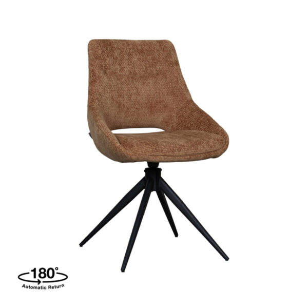 LABEL51 Eetkamerstoel Marlow - Cognac - Elite - Black Frame
