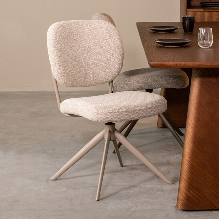 LABEL51 Eetkamerstoel Geneva - Naturel - Boucle - Taupe Frame