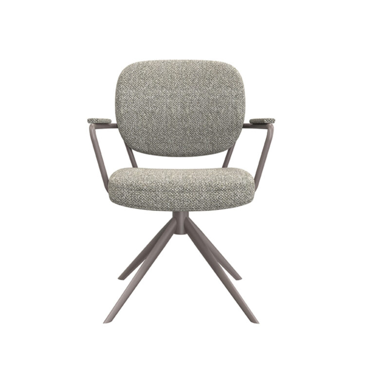 LABEL51 Eetkamerstoel Basel - Truffel grijs - Boucle - Bronze Frame