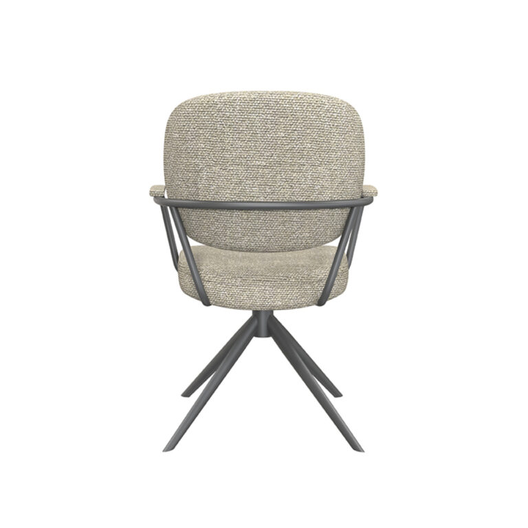 LABEL51 Eetkamerstoel Basel - Naturel - Boucle - Black Frame
